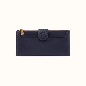 Dunn Continental Wallet In Pebbled Leather - Ink Navy