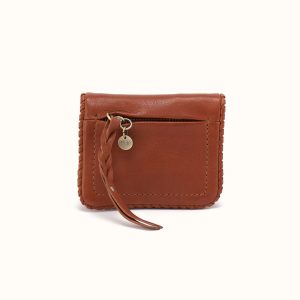 Lumen Mini Wallet In Washed Leather - Kindling Brown