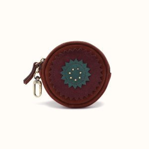 Revolve Small Bag Charm In Suede Leather - Chocolate