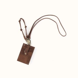 Around Town Lanyard In Buffed Leather - Mocha