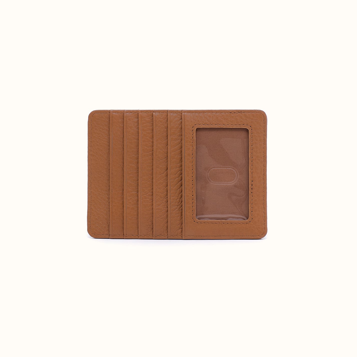 Euro Slide Card Case In Pebbled Leather - Timber Brown