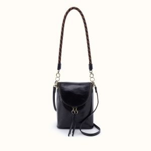 Fern Duo Crossbody In Polished Leather - Black