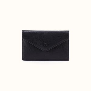 Goldie Card Case in Pebbled Leather - Black