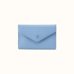 Goldie Card Case In Pebbled Leather - Seabreeze