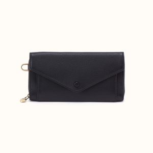 Goldie Large Wallet in Pebbled Leather - Black