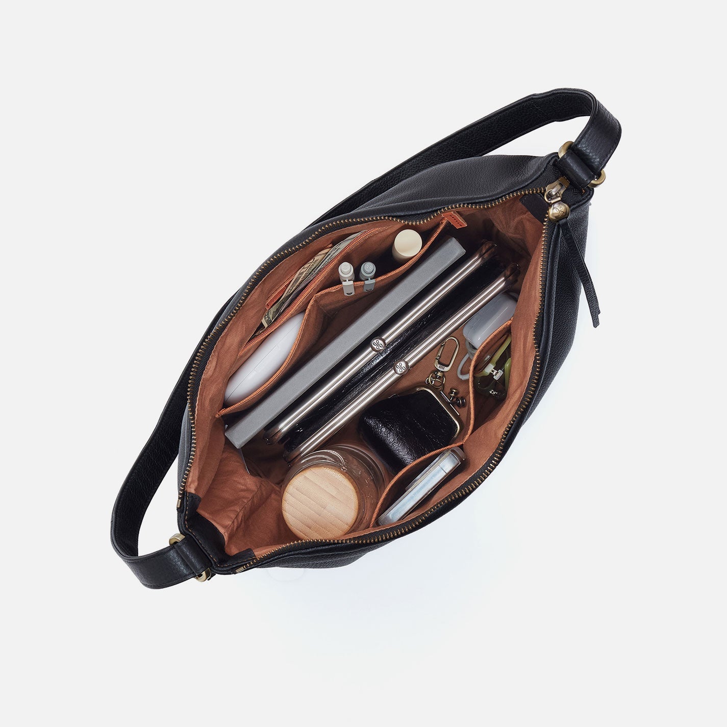 Emily Convertible Backpack in Pebbled Leather - Black - Image 3