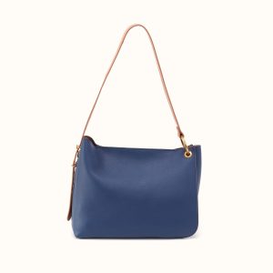 Rayna Shoulder Bag In Double-Faced Leather - Navy Horizon