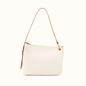 Rayna Shoulder Bag in Double-Faced Leather - Soft White