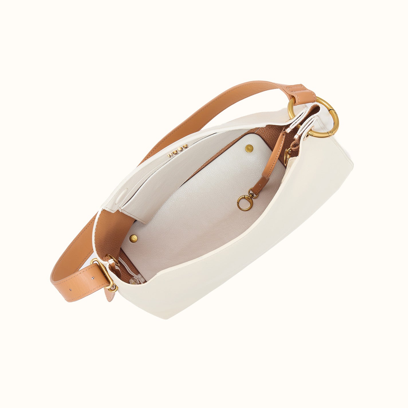 Rayna Shoulder Bag in Double-Faced Leather - Soft White - Image 3