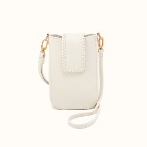 Expedition Phone Crossbody in Pebbled Leather - Coastal Cloud