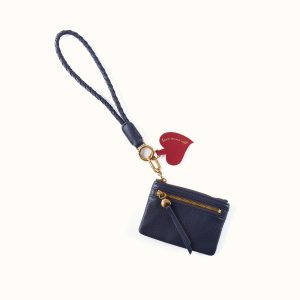 Lasso Phone Wristlet In Pebbled Leather - Ink Navy