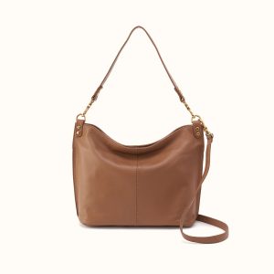 Pier Shoulder Bag In Pebbled Leather - Timber Brown