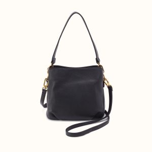 Starr Convertible Shoulder In Pebbled Leather - Black