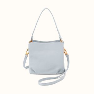 Starr Convertible Shoulder Bag in Pebbled Leather - Blue Pearl