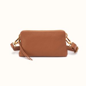 Fern Slim Belt Bag In Pebbled Leather - Warm Honey