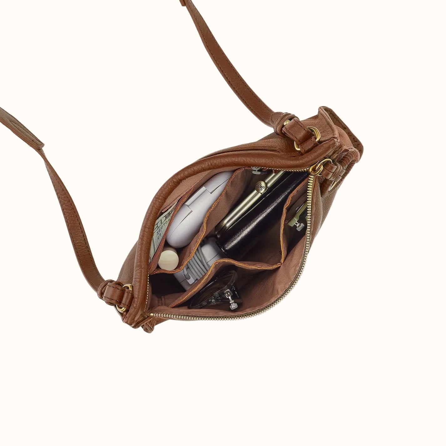 Austin Medium Crossbody In Pebbled Leather - Timber Brown - Image 2