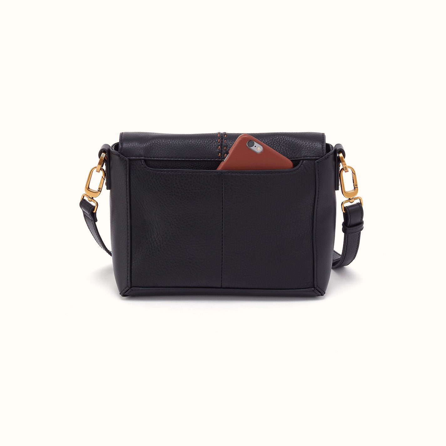 Austin Flap Crossbody In Pebbled Leather - Black - Image 3
