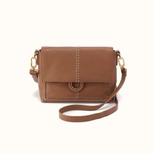 Austin Flap Crossbody In Pebbled Leather - Timber Brown