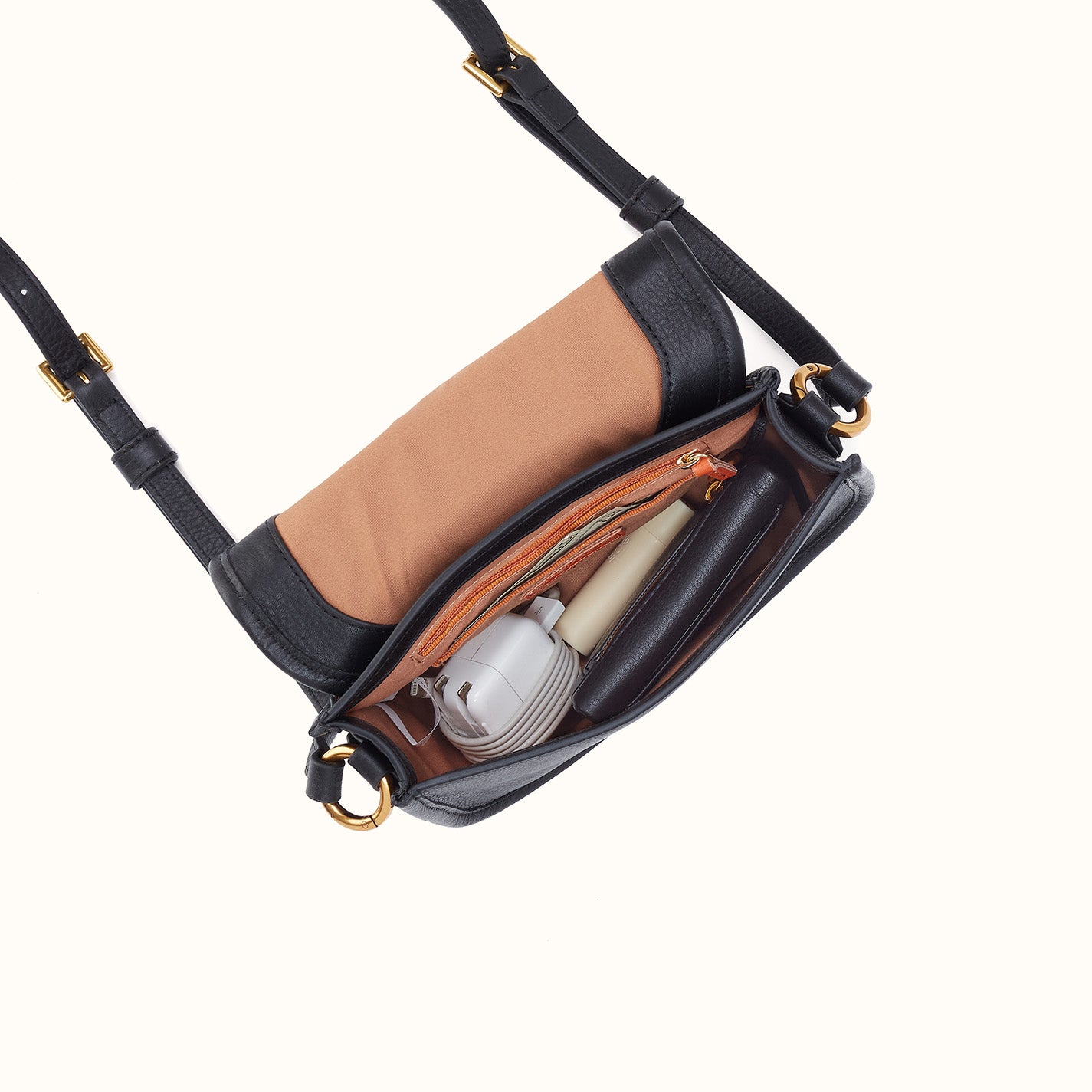 Kiva Small Crossbody In Pebbled Leather - Black - Image 2