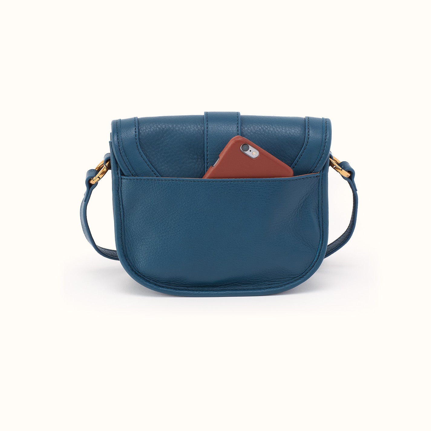 Kiva Small Crossbody in Pebbled Leather - Peacock Feather - Image 3