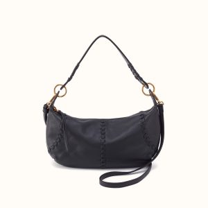 Opal Mini Shoulder In Pebbled Leather - Black