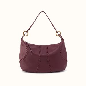 Opal Shoulder in Pebbled Leather - Mulberry Glaze