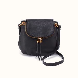 Fern Zip-Flap Crossbody In Pebbled Leather - Black