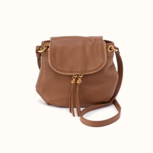 Fern Zip-Flap Crossbody In Pebbled Leather - Timber Brown