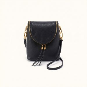 Fern Duo Crossbody In Pebbled Leather - Black