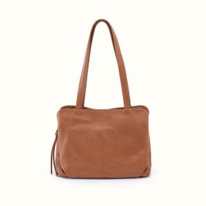 Starr Tote In Pebbled Leather - Timber Brown