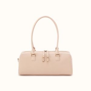 Sadie Satchel in Pebbled Leather - Stonewash