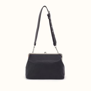 Alba Large With Single Strap in Pebbled Leather - Black