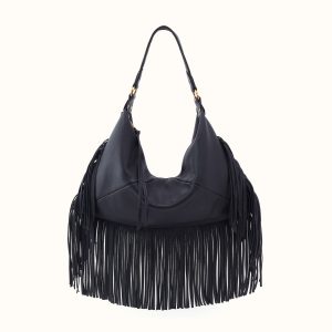 Paloma Hobo In Pebbled Leather - Black