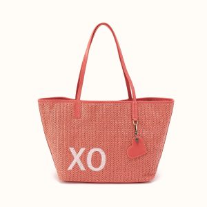 All That Tote in Woven Straw - Wild Rose Woven Straw