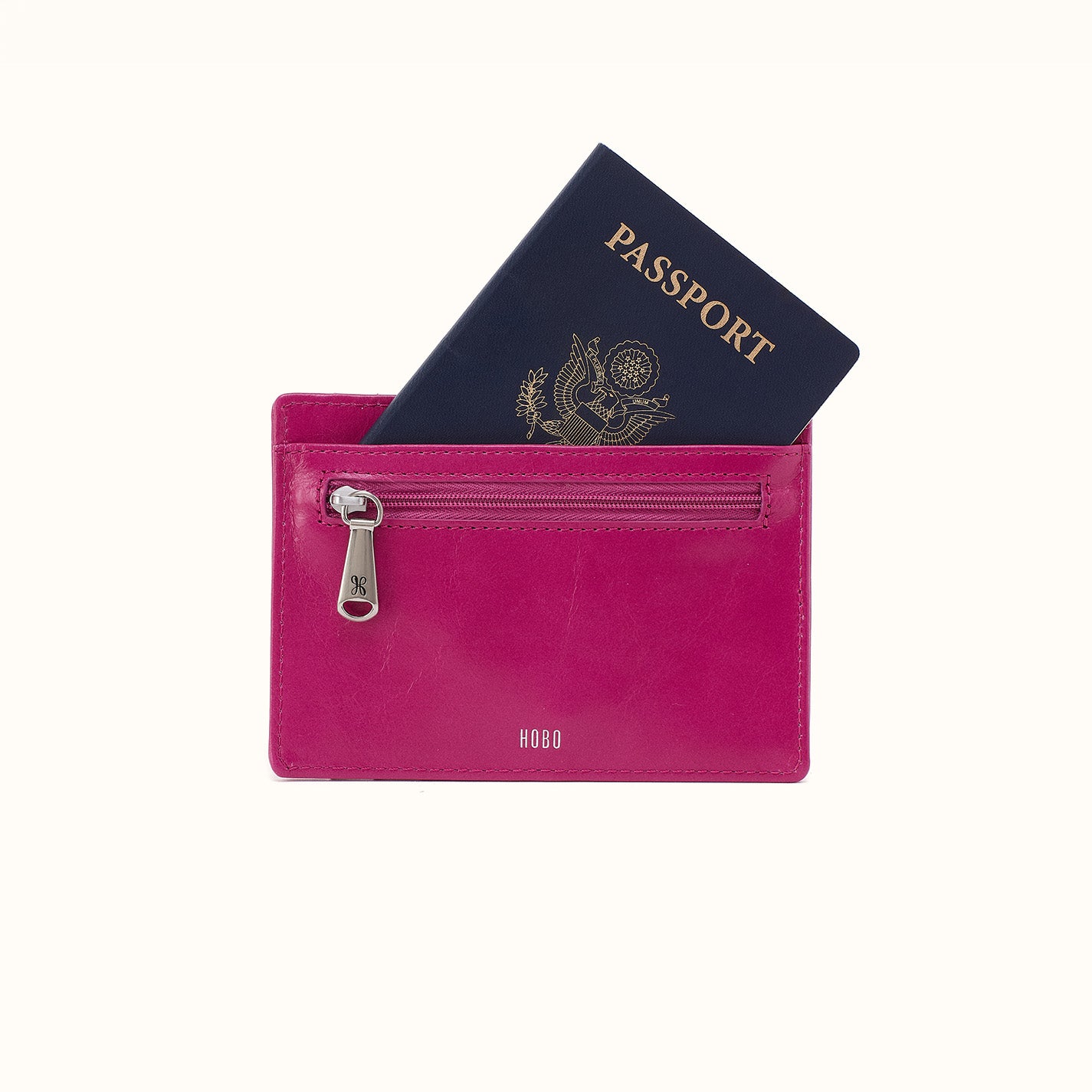 Euro Slide Card Case in Polished Leather - Cactus Flower - Image 2