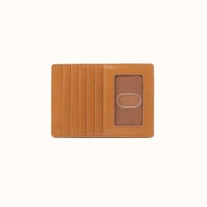 Euro Slide Card Case in Polished Leather - Natural
