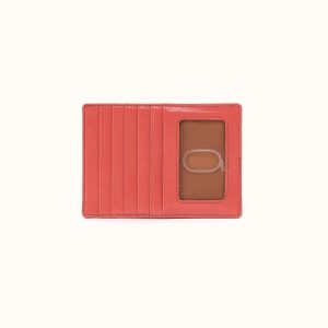 Euro Slide Card Case In Polished Leather - Pink Mirage