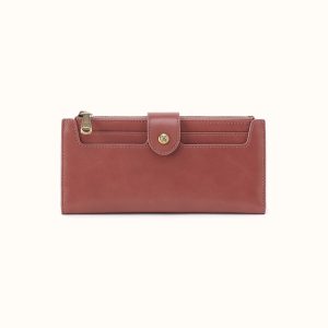 Dunn Continental Wallet In Polished Leather - Rosewood