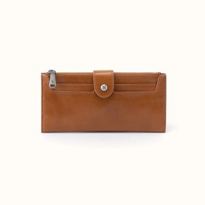Dunn Continental Wallet In Polished Leather - Truffle