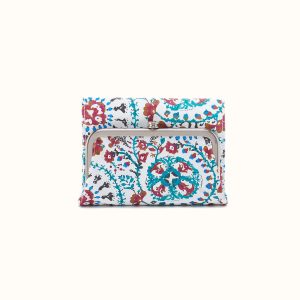 Robin Compact Wallet in Printed Leather - Batik Blooms