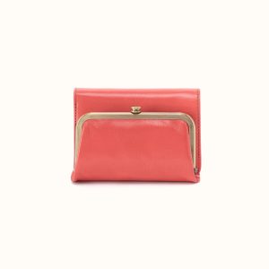 Robin Compact Wallet In Polished Leather - Pink Mirage