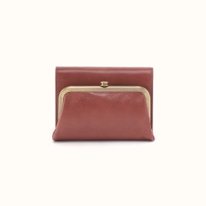 Robin Compact Wallet In Polished Leather - Rosewood