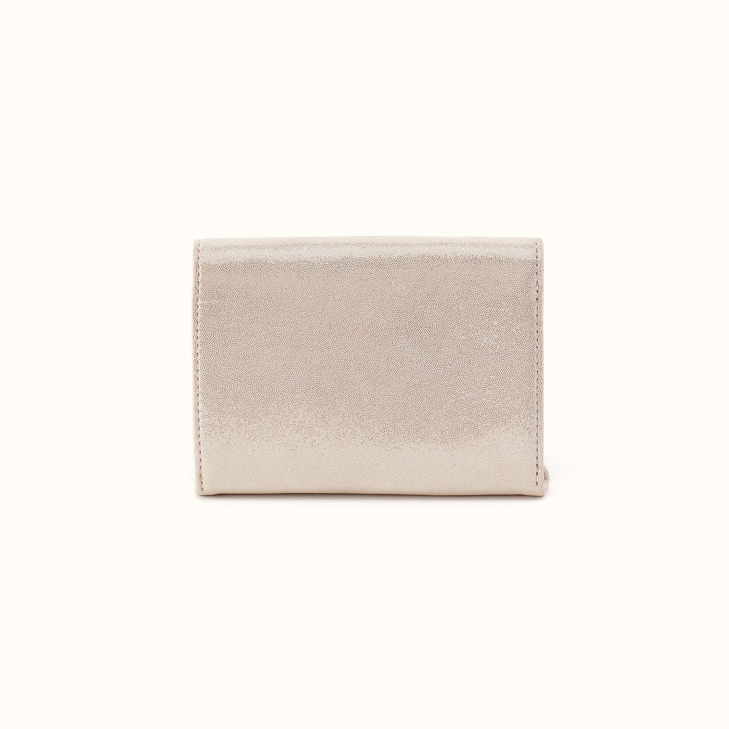 Robin Compact Wallet in Metallic Leather - Sand Shimmer - Image 3