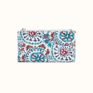 Jill Large Bifold Wallet in Printed Leather - Batik Blooms