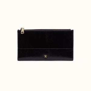 Jill Large Bifold Wallet In Polished Leather - Black