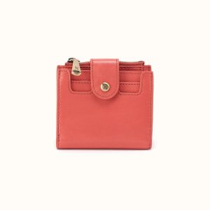 Dunn Mini Wallet In Polished Leather - Pink Mirage