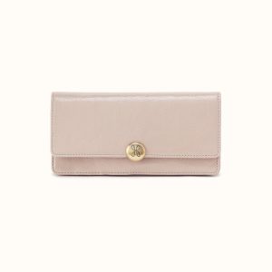 Hutton Large Wallet In Gloss Leather - Stone Gloss