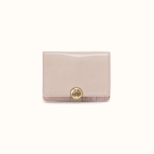 Hutton Small Wallet In Gloss Leather - Stone Gloss