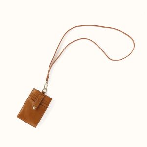 Around Town Lanyard in Polished Leather - Truffle