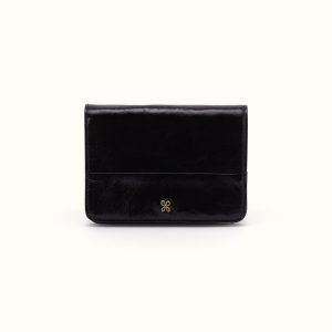 Jill Bifold Wallet In Polished Leather - Black